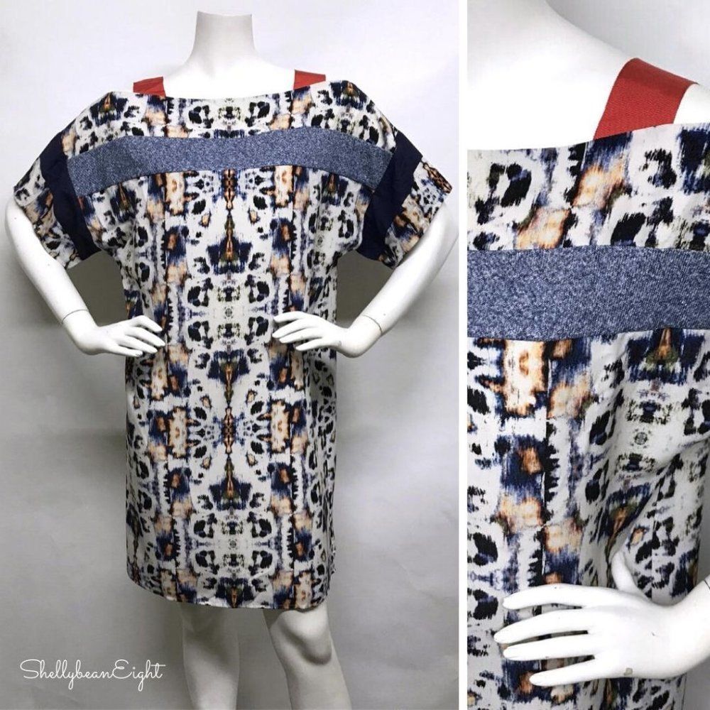 SACHIN + BABI Off Shoulder ARTSY Shift Dress 4 6 S